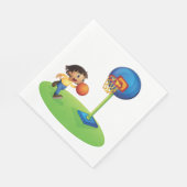 Kind Basketbal spelen met Hoop Fun Sports Servet (Hoek)