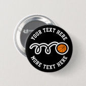 Kind basketbal verjaardag ronde button 5,7 cm (Voorkant /achterkant)