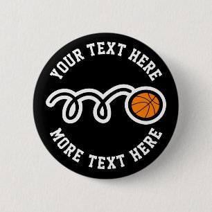 Kind basketbal verjaardag ronde button 5,7 cm