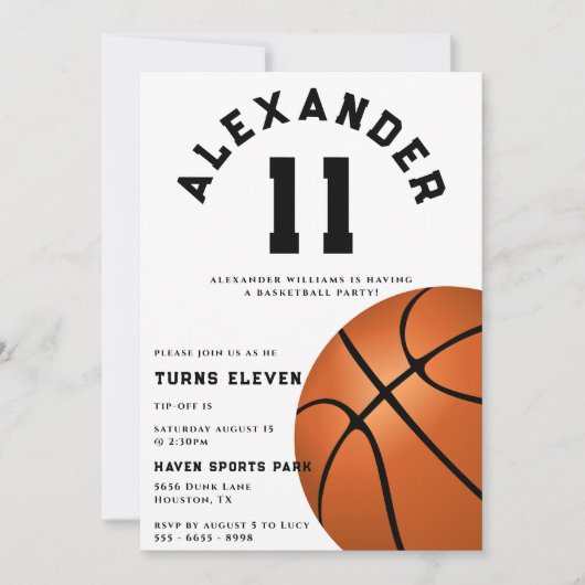 Kind Basketbal Verjaardagsfeest Kaart (Voorkant)