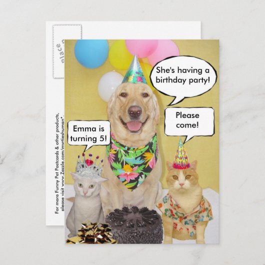 Kind BD Briefkaart Uitnodiging (Voorkant / Achterkant)