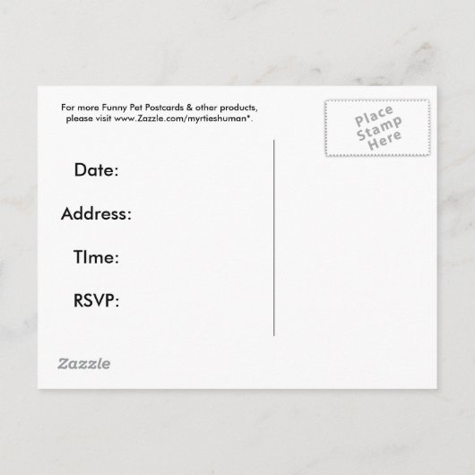 Kind BD Briefkaart Uitnodiging (Achterkant)