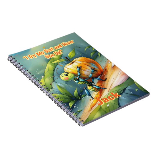 Kind bevestiging: "Ik doe mijn best en geef nooit  Notitieboek (Rechterzijde)