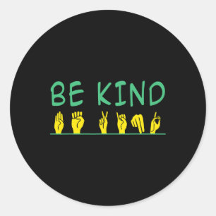Kind Bewustzijn Anti Pesten ASL Gebarentaal Ronde Sticker