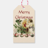 Kind Bidden voor Kerstmis Theeapots Vintage Cadeaulabel (Achterkant)