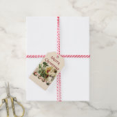 Kind Bidden voor Kerstmis Theeapots Vintage Cadeaulabel (Met Touw)