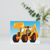 Kind Big Fun Yellow Digger Briefkaart (Staand voorkant)