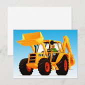 Kind Big Fun Yellow Digger Briefkaart (Voorkant / Achterkant)