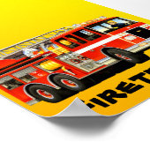 Kind Big Red Fire Truck Poster (Hoek)