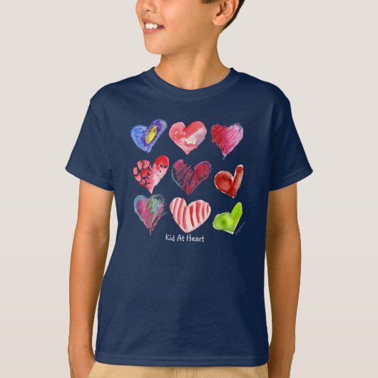 Kind bij Design van het hart Kinder marineschip la T-shirt (Voorkant)