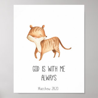Kind Bijbel Verse God is altijd bij mij Poster