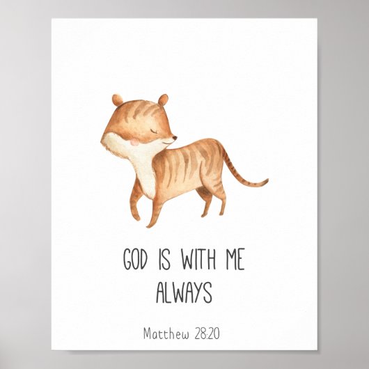 Kind Bijbel Verse God is altijd bij mij Poster (Voorkant)
