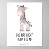 Kind Bijbel Verse Nursery Decor Safari Animal Poster (Voorkant)