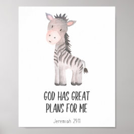 Kind Bijbel Verse Nursery Decor Safari Animal Poster