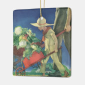  Kind, Biologische Tuinbouw; Overwinnende tuin Keramisch Ornament (Links)