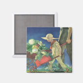  Kind, Biologische Tuinbouw; Overwinnende tuin Magneet (Voorkant / Achterkant)