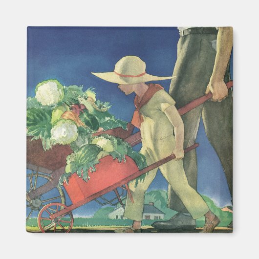  Kind, Biologische Tuinbouw; Overwinnende tuin Magneet (Voorkant)