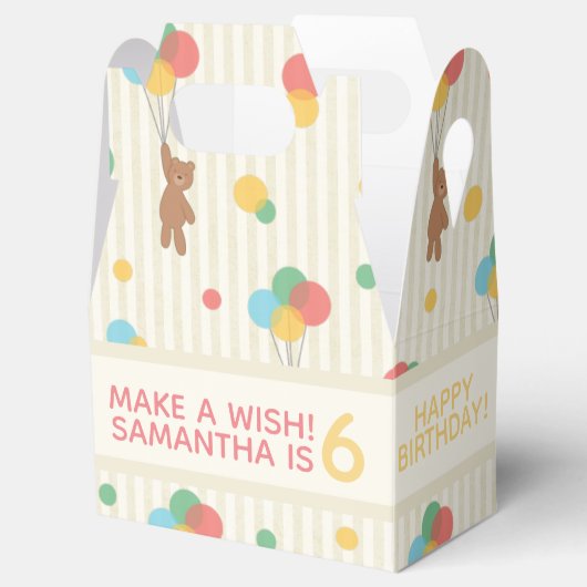 Kind Birthday Balloons Teddy Bear Age Bedankdoosjes (Geopend)