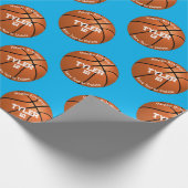 Kind Birthday, Basketball, Name Age, Extra Text Cadeaupapier (Hoek)