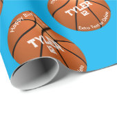 Kind Birthday, Basketball, Name Age, Extra Text Cadeaupapier (Rol Hoek)