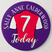 Kind Birthday Football Badge to Personalize Ronde Button 6,0 Cm (Voorkant)