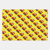 Kind Birthday heli, vrachtwagen en rode choo-trein Inpakpapier Vel (Voorkant 3)