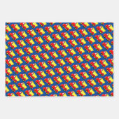 Kind Birthday heli, vrachtwagen en rode choo-trein Inpakpapier Vel (Voorkant)