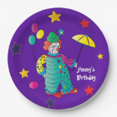 Kind Birthday Party Happy Clown met ballonnen Papieren Bordje (Voorkant)