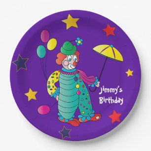 Kind Birthday Party Happy Clown met ballonnen Papieren Bordje