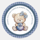 Kind Blaasbes Eerste Verjaardag Ronde Sticker (Voorkant)