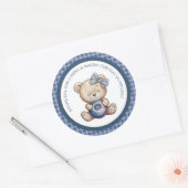 Kind Blaasbes Eerste Verjaardag Ronde Sticker (Envelop)