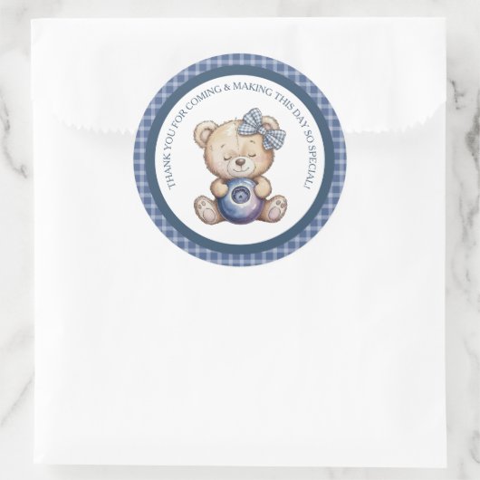 Kind Blaasbes Eerste Verjaardag Ronde Sticker (Tas)