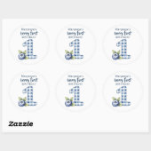 Kind Blaasje Eerste Verjaardag Ronde Sticker (Vel)