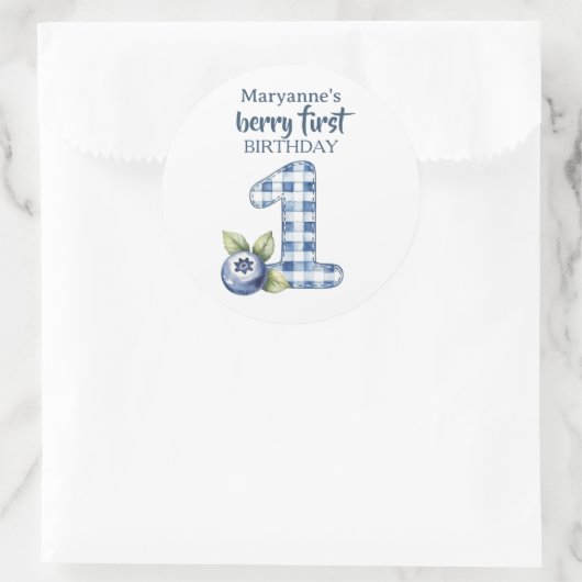 Kind Blaasje Eerste Verjaardag Ronde Sticker (Tas)
