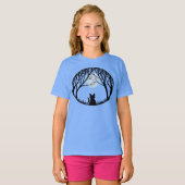 Kind Black Cat T-shirt Spooky Fat Cat Kind T-shirt (Voorkant volledig)