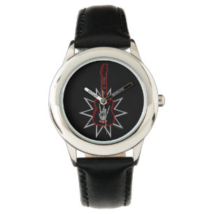 Kind Black Leather Watch - Rock n' Roll Horloge