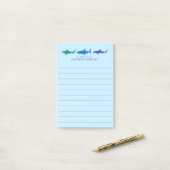 Kind Blauwe haaien Post-it® Notes (Op bureau)