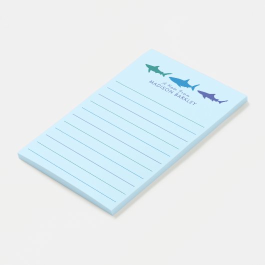 Kind Blauwe haaien Post-it® Notes (Schuin)