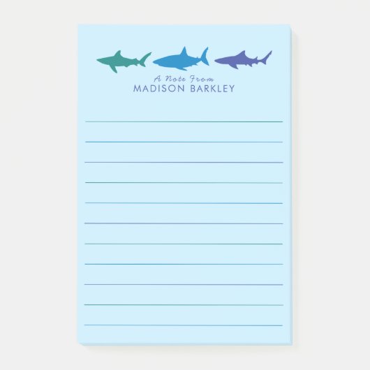Kind Blauwe haaien Post-it® Notes (Voorkant)