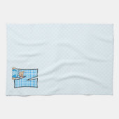 Kind Blue Gingham Print Monogram Big N Theedoek (Horizontaal)
