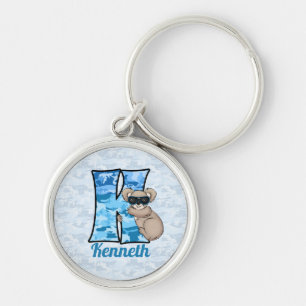 Kind Blue Koala Monogram "K" Sleutelhanger
