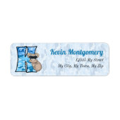 Kind Blue Koala Monogram Letter K Adres Etiket (Voorkant)