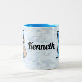 Kind Blue Koala Monogram Letter K Tweekleurige Koffiemok (Center)