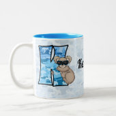 Kind Blue Koala Monogram Letter K Tweekleurige Koffiemok (Links)