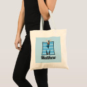 Kind Blue Moose Monogram Letter M Tote Bag (Voorkant (product))