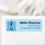 Kind Blue Moose Monogram M-adres Etiket (Insitu)