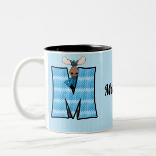 Kind Blue Moose Monogram "M" Mok