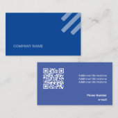 Kind Blue Tone Flat Shapes Qr Code Visitekaartje (Voorkant / Achterkant)