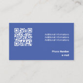 Kind Blue Tone Flat Shapes Qr Code Visitekaartje (Achterkant)