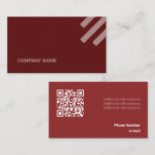 Kind Bordeaux Tone Flat Shapes Qr Code Visitekaartje (Voorkant / Achterkant)